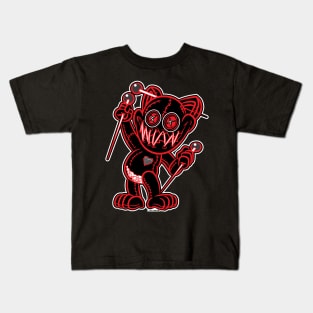 VooDoo Kitty Cat in black and red Kids T-Shirt